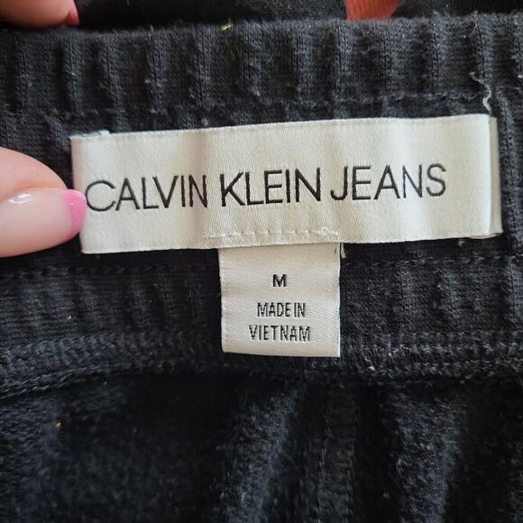 Calvin Klein Jeans Mens Black Drawstring Straight Leg Sweats Pants Size Medium - Picture 6 of 11